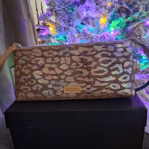 Consuela Iridescent Leopard Print Clutch - Picture 2 of 6